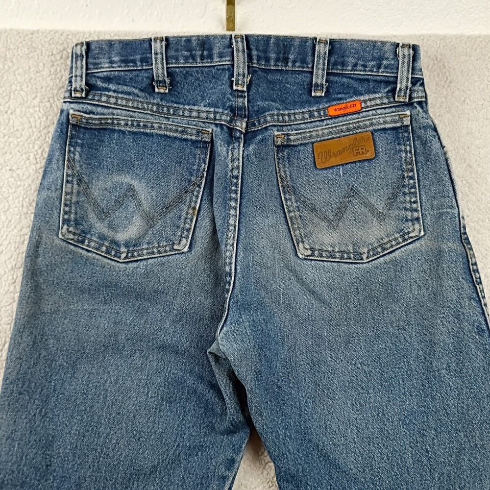 Wrangler FR Jeans Mens 30x35 Blue Flame Resistant 13MWZ Cowboy Cut Work Denim - Picture 6 of 11